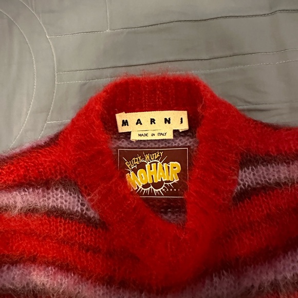 Marni Red Striped Mohair Sweater - Picture 4 of 9